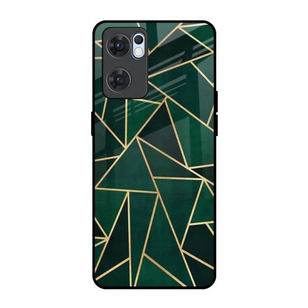 Abstract Green Glass Case For Oppo Reno7 5G For Sale