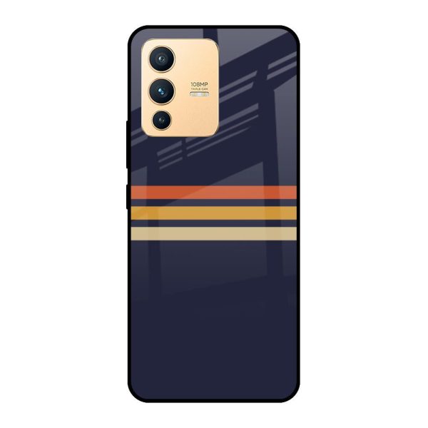 Tricolor Stripes Glass Case For Vivo V23 5G Online now