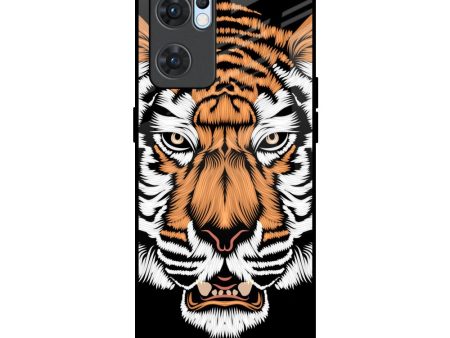 Angry Tiger Glass Case For Oppo Reno7 5G Discount