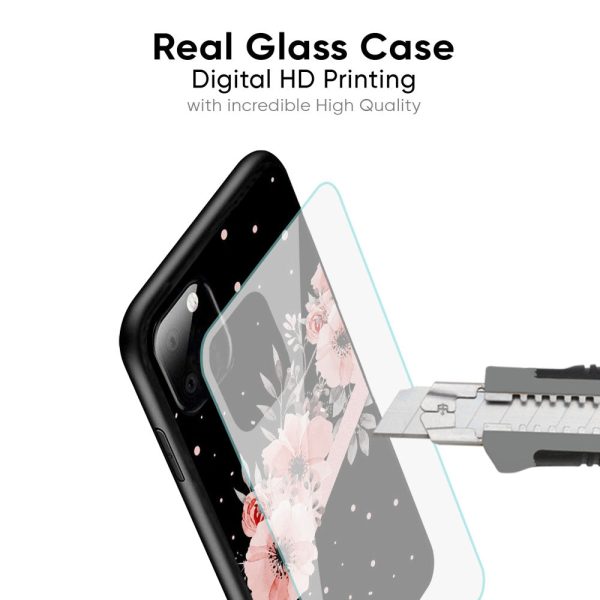 Floral Black Band Glass Case For Oppo Reno7 5G For Discount