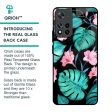 Tropical Leaves & Pink Flowers Glass Case for Mi 11i HyperCharge Online Sale