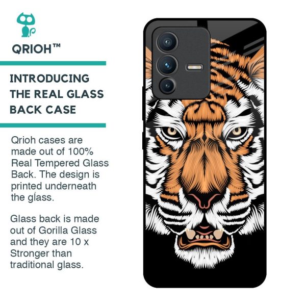 Angry Tiger Glass Case For Vivo V23 5G For Sale