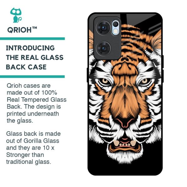 Angry Tiger Glass Case For Oppo Reno7 5G Discount