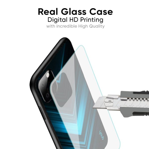 Vertical Blue Arrow Glass Case For Redmi Note 11T 5G For Cheap