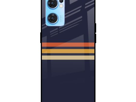 Tricolor Stripes Glass Case For Oppo Reno7 5G Hot on Sale