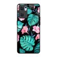 Tropical Leaves & Pink Flowers Glass Case for Oppo Reno7 5G Fashion