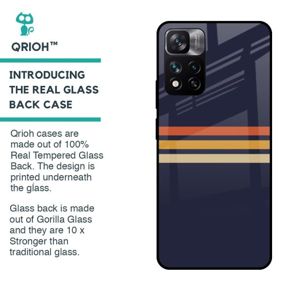 Tricolor Stripes Glass Case For Mi 11i Cheap