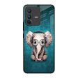 Adorable Baby Elephant Glass Case For Vivo V23 5G Fashion