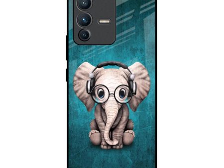 Adorable Baby Elephant Glass Case For Vivo V23 5G Fashion