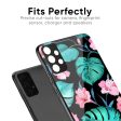 Tropical Leaves & Pink Flowers Glass Case for Mi 11i HyperCharge Online Sale