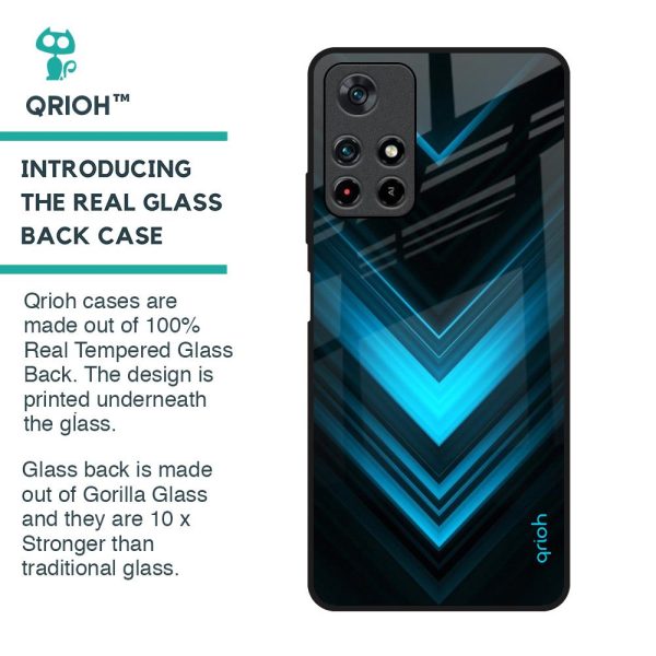 Vertical Blue Arrow Glass Case For Redmi Note 11T 5G For Cheap