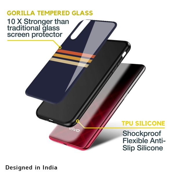 Tricolor Stripes Glass Case For Vivo V23 5G Online now