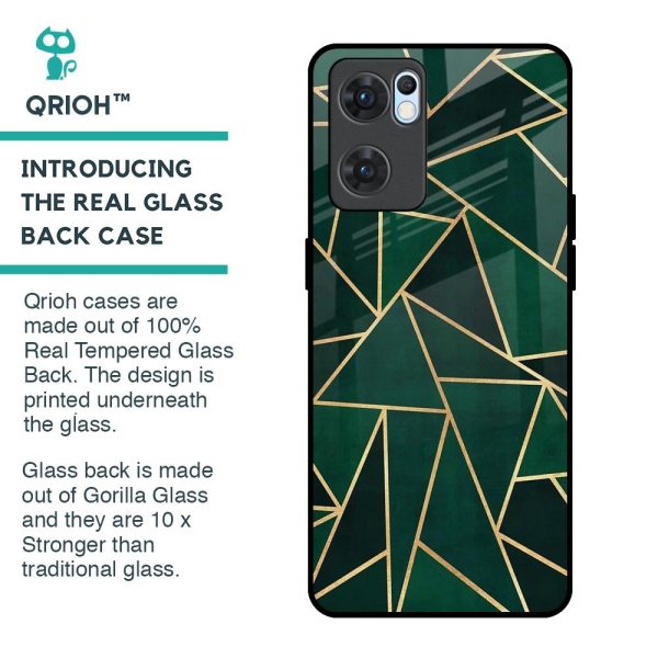 Abstract Green Glass Case For Oppo Reno7 5G For Sale