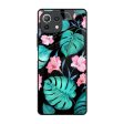 Tropical Leaves & Pink Flowers Glass Case for Mi 11 Lite NE 5G Hot on Sale