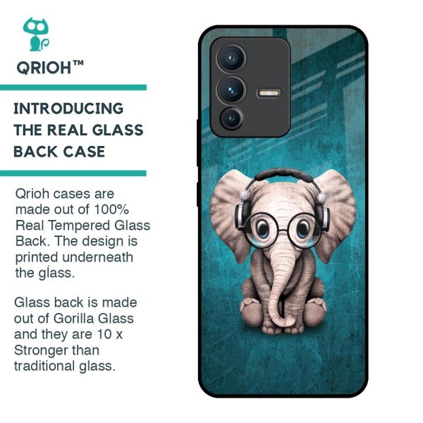 Adorable Baby Elephant Glass Case For Vivo V23 5G Fashion