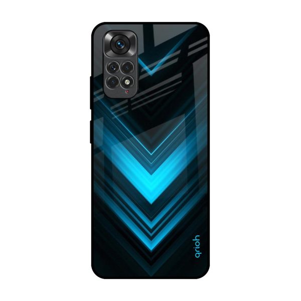 Vertical Blue Arrow Glass Case For Redmi Note 11 For Sale