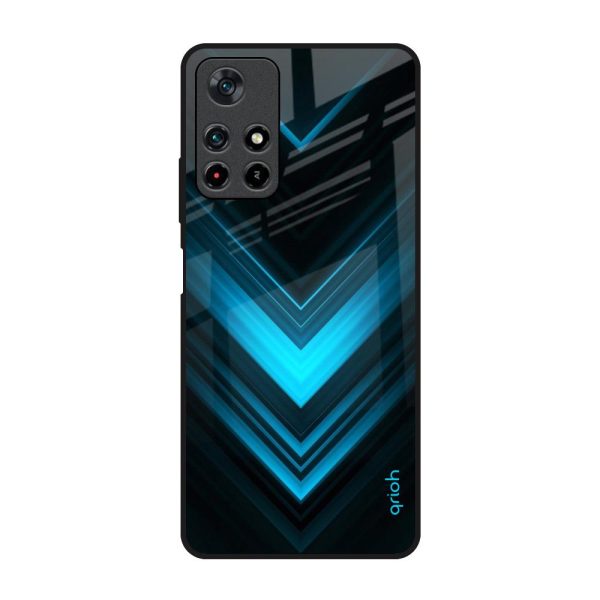 Vertical Blue Arrow Glass Case For Poco M4 Pro 5G Online now