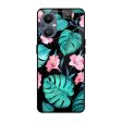 Tropical Leaves & Pink Flowers Glass case for OnePlus Nord N20 5G Online Hot Sale