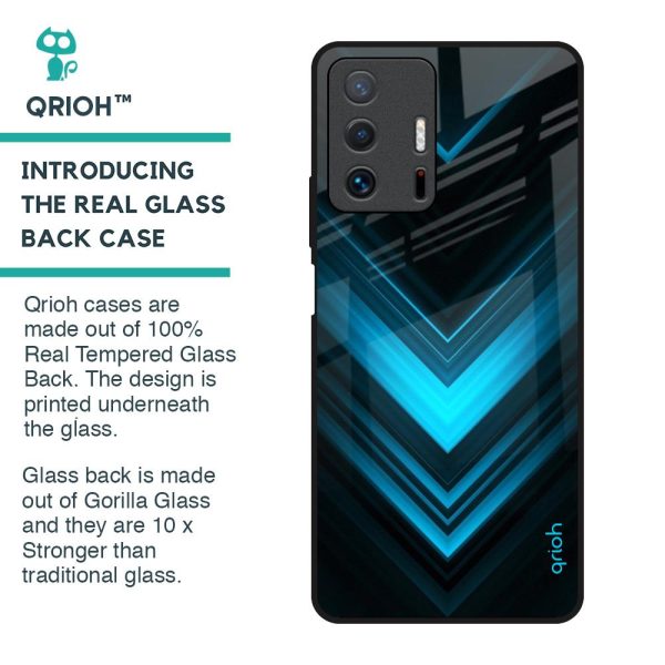 Vertical Blue Arrow Glass Case For Mi 11T Pro 5G For Sale