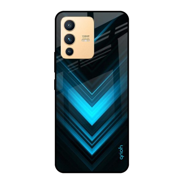 Vertical Blue Arrow Glass Case For Vivo V23 Pro 5G Discount