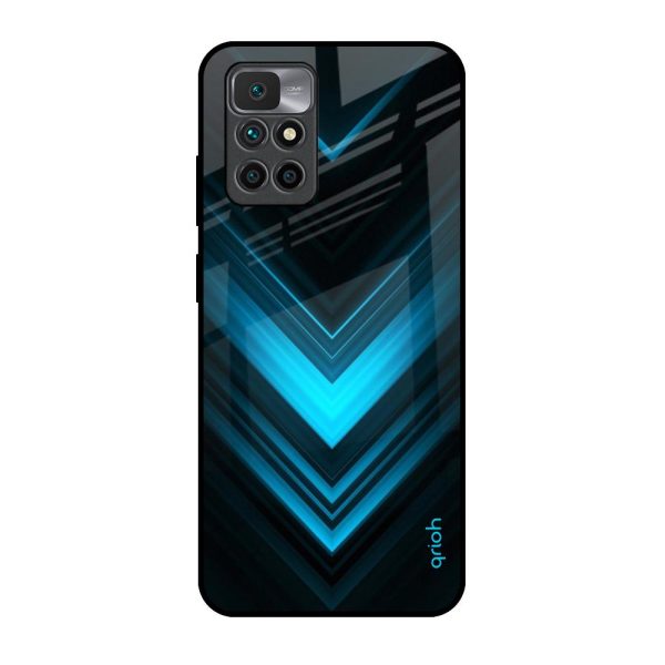 Vertical Blue Arrow Glass Case For Redmi 10 Prime For Sale