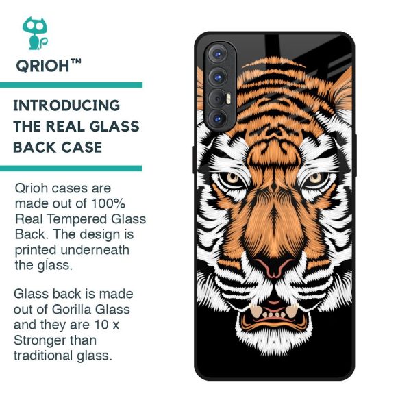 Angry Tiger Glass Case For Oppo Reno 3 Pro Online now