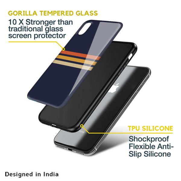 Tricolor Stripes Glass Case For iPhone 13 Cheap