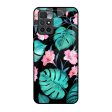 Tropical Leaves & Pink Flowers Glass Case for Redmi 10 Prime Online now