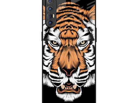 Angry Tiger Glass Case For Oppo Reno 3 Pro Online now