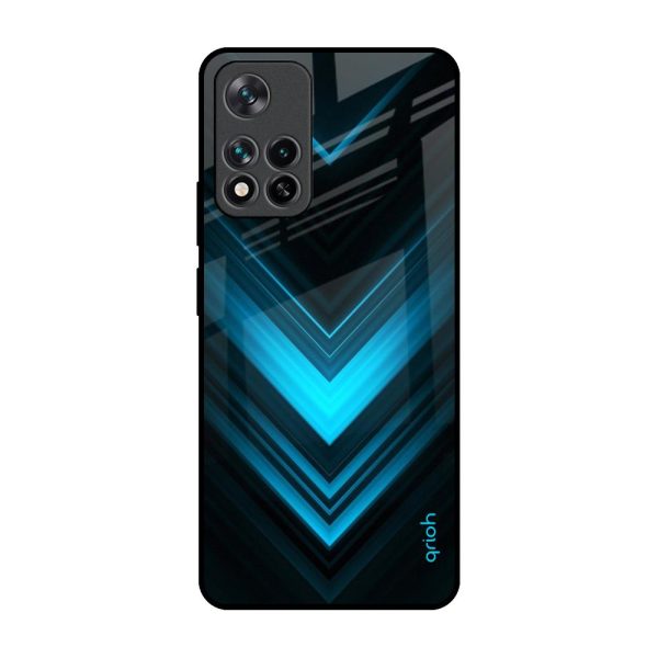 Vertical Blue Arrow Glass Case For Mi 11i Online