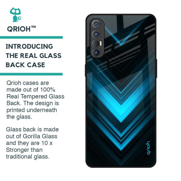 Vertical Blue Arrow Glass Case For Oppo Reno 3 Pro Hot on Sale