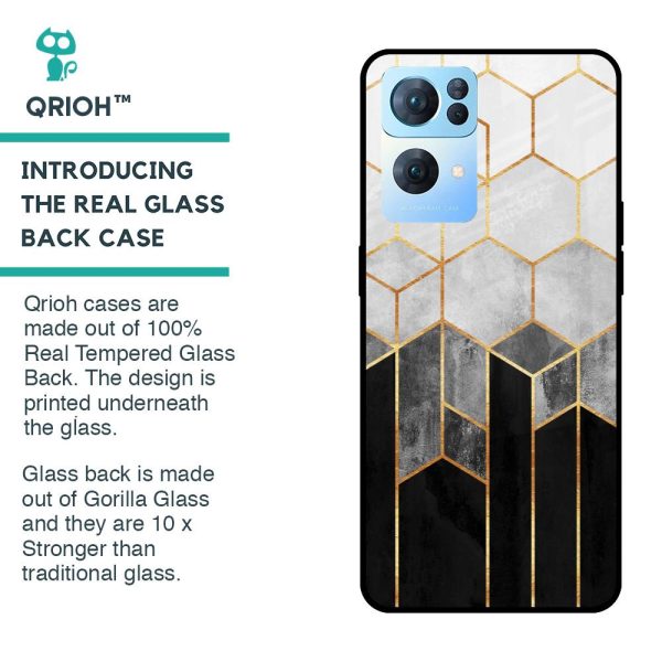 Tricolor Pattern Glass Case for Oppo Reno7 Pro 5G For Sale