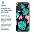 Tropical Leaves & Pink Flowers Glass Case for Redmi Note 11S Online Sale