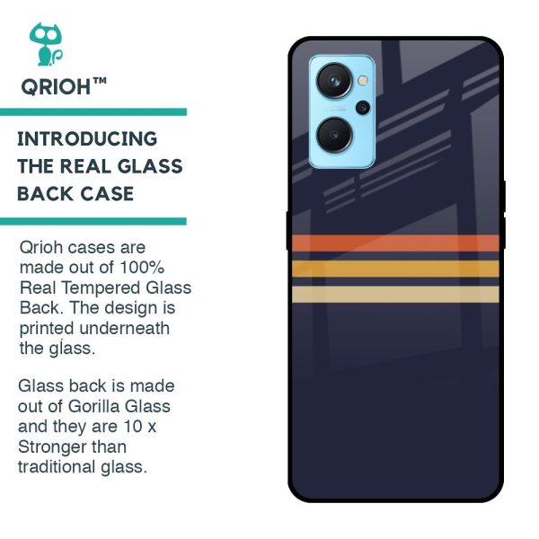 Tricolor Stripes Glass Case For Realme 9i Online Hot Sale