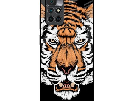 Angry Tiger Glass Case For Redmi 10 Prime Online Hot Sale