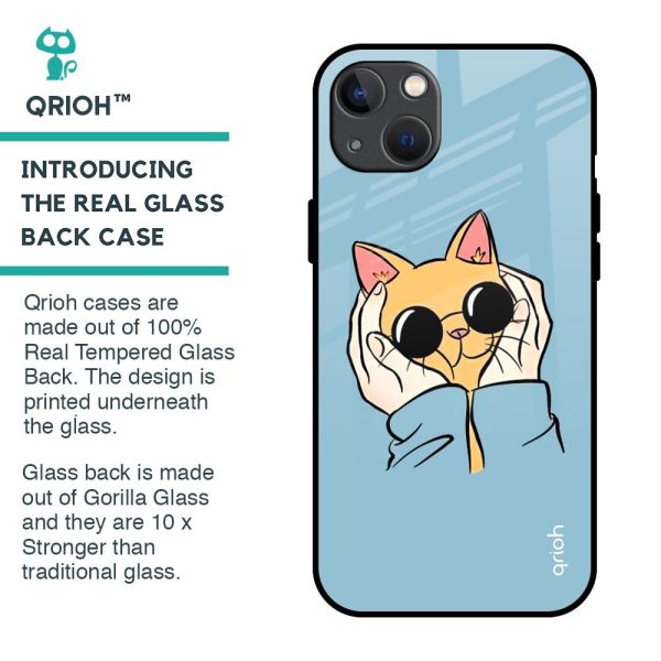 Adorable Cute Kitty Glass Case For iPhone 13 Online now