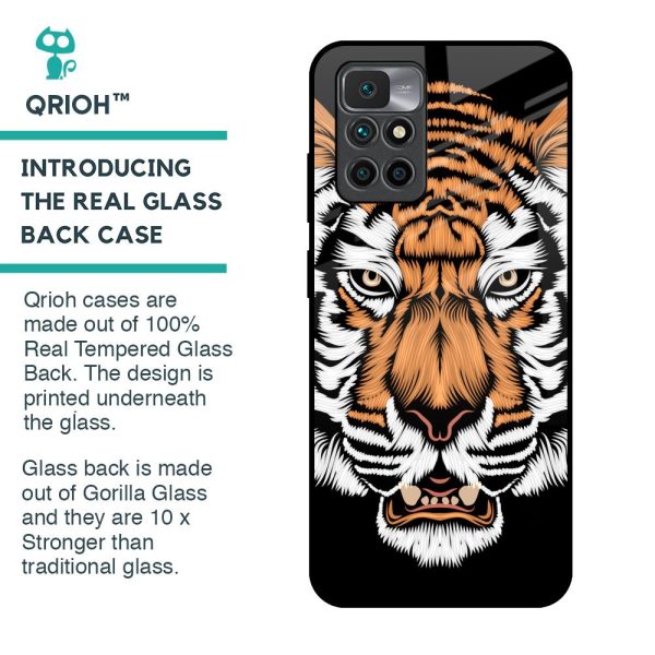 Angry Tiger Glass Case For Redmi 10 Prime Online Hot Sale