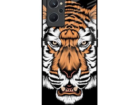 Angry Tiger Glass Case For Realme 9i on Sale