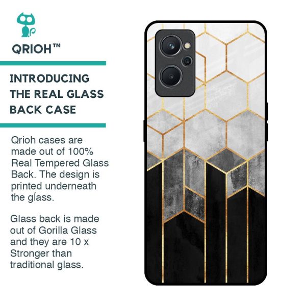 Tricolor Pattern Glass Case for Realme 9i Online Sale