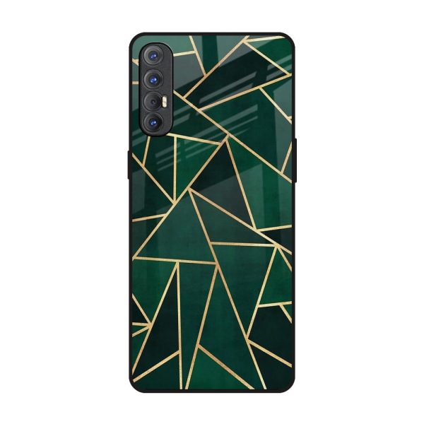 Abstract Green Glass Case For Oppo Reno 3 Pro Sale