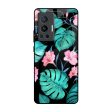 Tropical Leaves & Pink Flowers Glass Case for Vivo X70 Pro Cheap