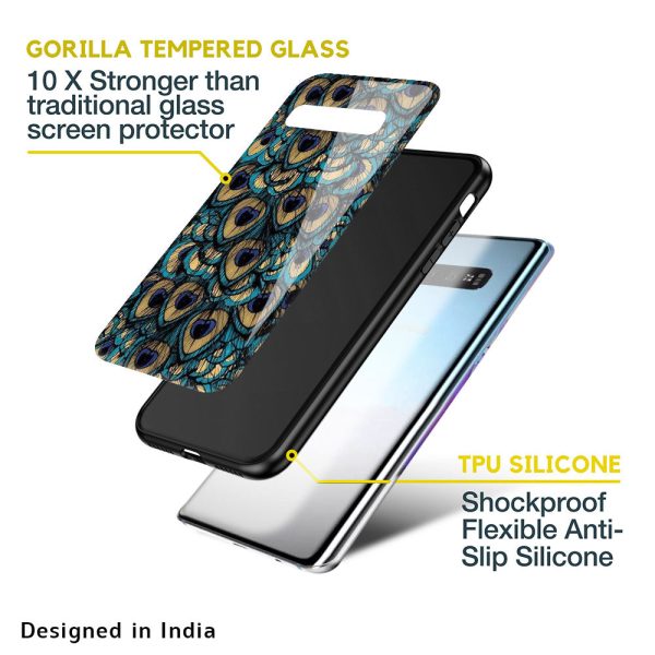 Peacock Feathers Glass case for Samsung Galaxy M40 Discount