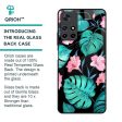 Tropical Leaves & Pink Flowers Glass Case for Poco M4 Pro 5G Online