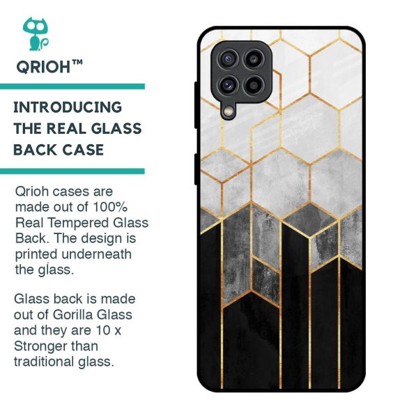 Tricolor Pattern Glass Case for Samsung Galaxy M32 For Cheap