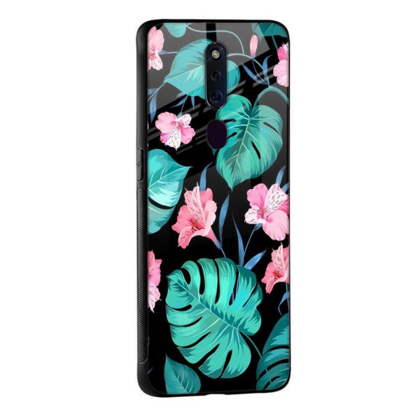 Tropical Leaves & Pink Flowers Glass case for Oppo Reno7 Pro 5G Online Hot Sale