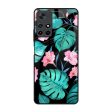 Tropical Leaves & Pink Flowers Glass Case for Poco M4 Pro 5G Online