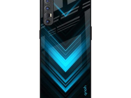 Vertical Blue Arrow Glass Case For Oppo Reno 3 Pro Hot on Sale