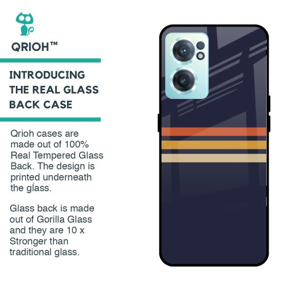 Tricolor Stripes Glass Case For OnePlus Nord CE 2 5G Fashion