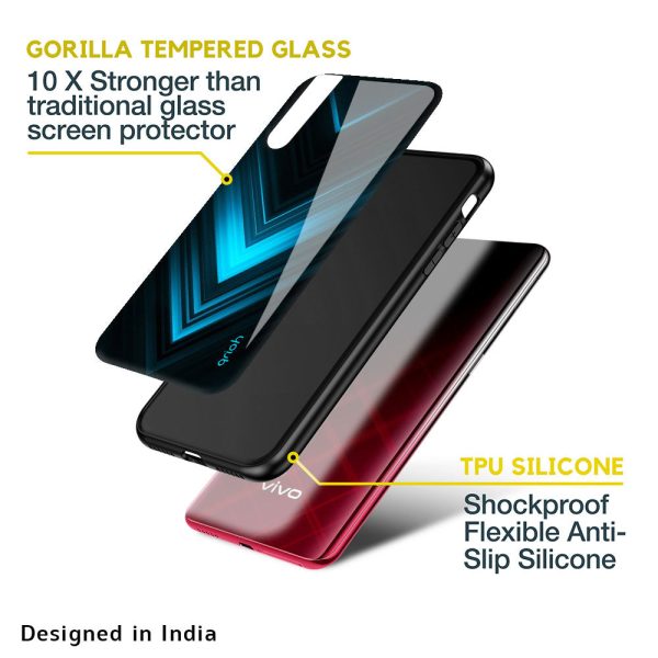 Vertical Blue Arrow Glass Case For Vivo V23 Pro 5G Discount