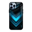 Vertical Blue Arrow Glass Case For iPhone 13 Pro Discount